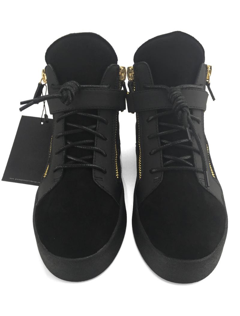 2024 Tênis Masculino Preto Cano Alto Sapatos Planos Skate - Preto