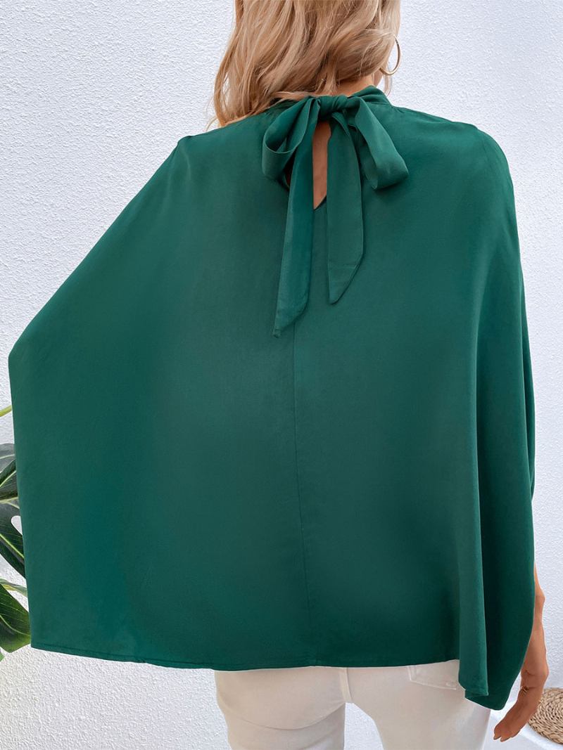 Blusa Feminina Verde Escuro Gola Alta Casual Meia Manga - Verde Escuro