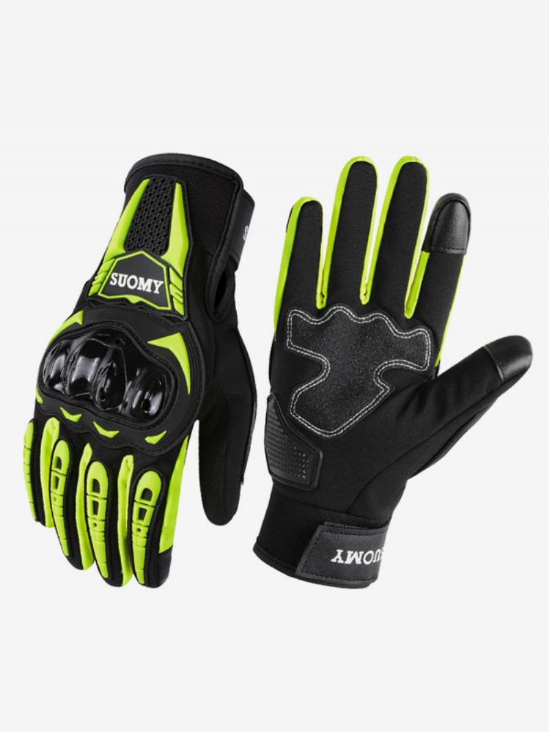 Inverno À Prova Dwaterproof Água Luvas Da Motocicleta Tela Sensível Ao Toque Equitação Quente Vento Corrida Ciclismo Escalada Caminhadas - Verde