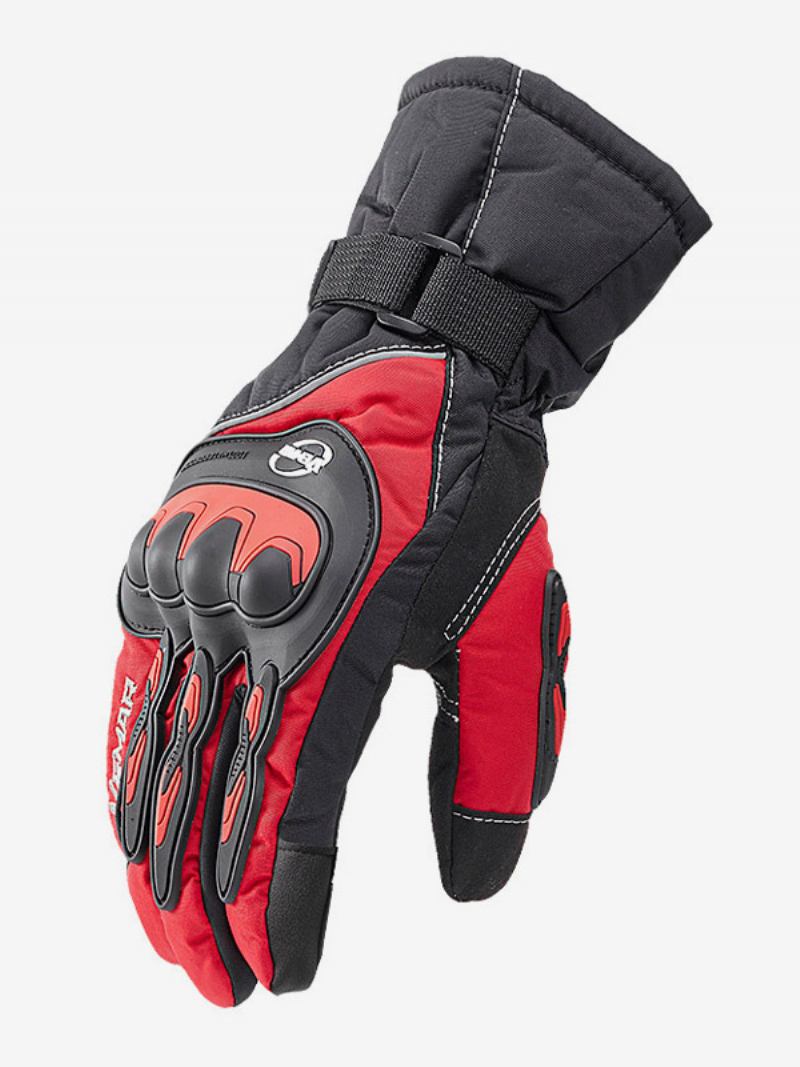 Inverno À Prova Dwaterproof Água Luvas Da Motocicleta Tela Sensível Ao Toque Equitação Quente Vento Corrida Ciclismo Escalada Caminhadas - Vermelho