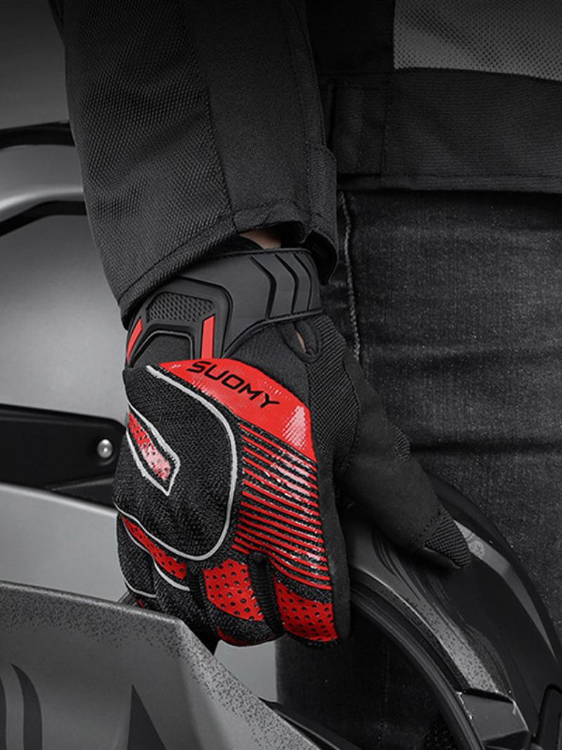 Luvas Equitação Motocicleta Noite Reflexiva Corrida Ciclismo Escalada Caminhadas Inverno Equipamento Quente - Vermelho