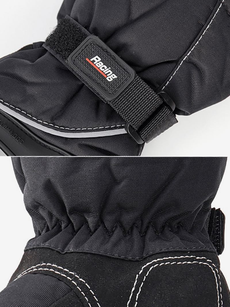 Luvas Motocicleta Quentes À Prova Frio Equipamentos Corrida Ciclismo Escalada Caminhadas - Preto