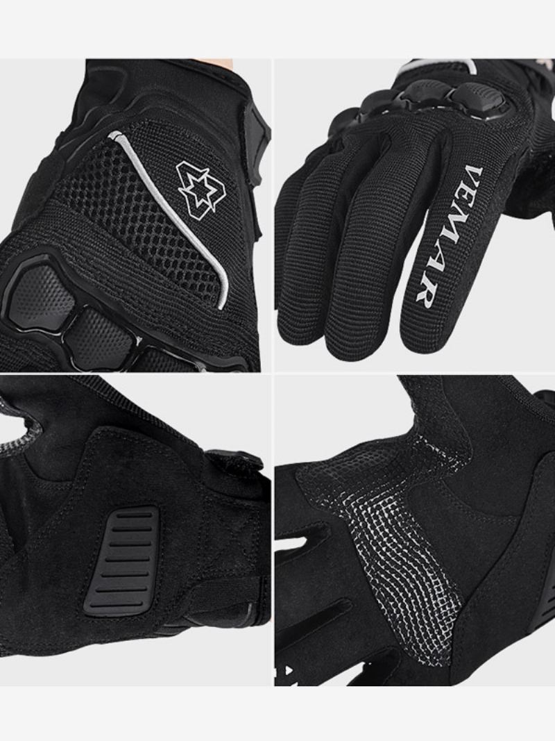 Tela Sensível Ao Toque Ciclismo Corrida Escalada Caminhadas Luvas Dedo Completo Mountain Bike Masculino Longo Equipamento Antiderrapante - Preto