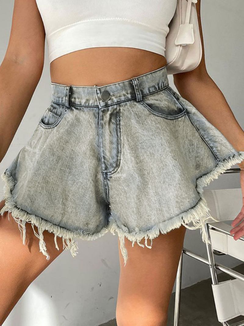 Shorts Para Mulheres Com Franjas Jeans Cowboy