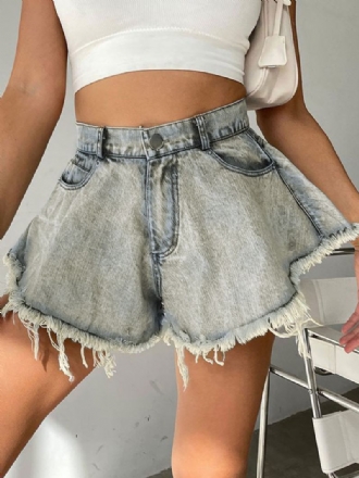 Shorts Para Mulheres Com Franjas Jeans Cowboy