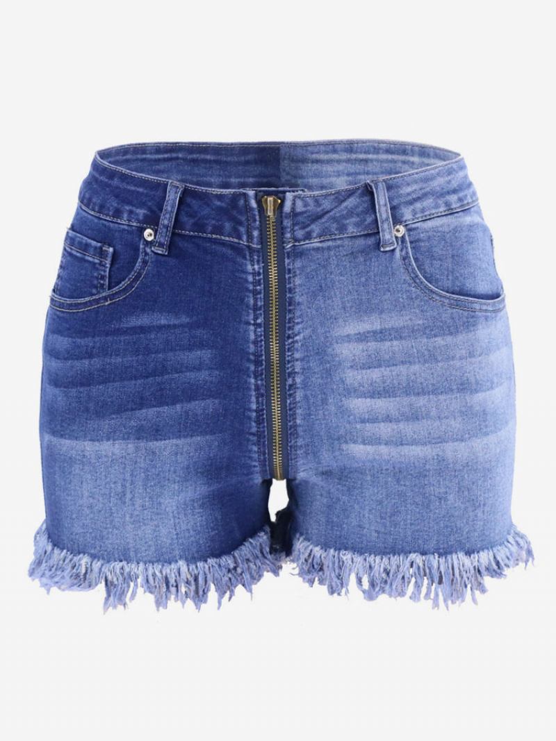 Shorts Para Mulheres Mistura Casual Algodão - Azul Céu Claro