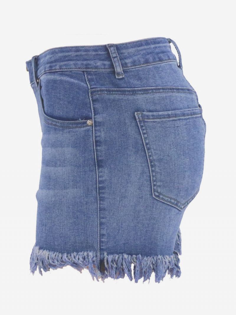 Shorts Para Mulheres Mistura Casual Algodão - Azul Céu Claro