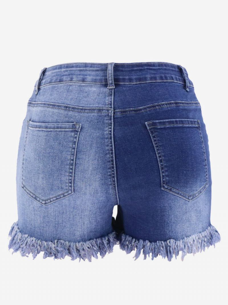 Shorts Para Mulheres Mistura Casual Algodão - Azul Céu Claro