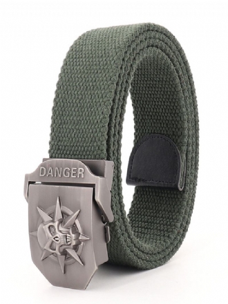 Cinto Elegante Para Homens Com Padrão Caveira Em Poliéster Hunter Green Belt