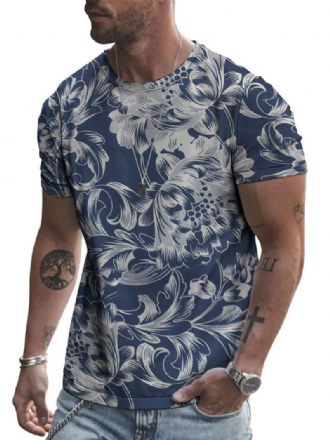 Camisetas Masculinas Casuais Com Gola Joia E Manga Curta Em Bloco Colorido