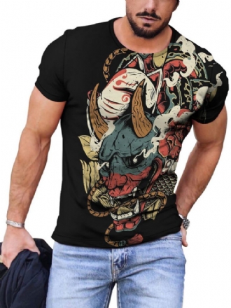 Camisetas Masculinas Casuais Com Gola Joia E Manga Curta Em Bloco Colorido