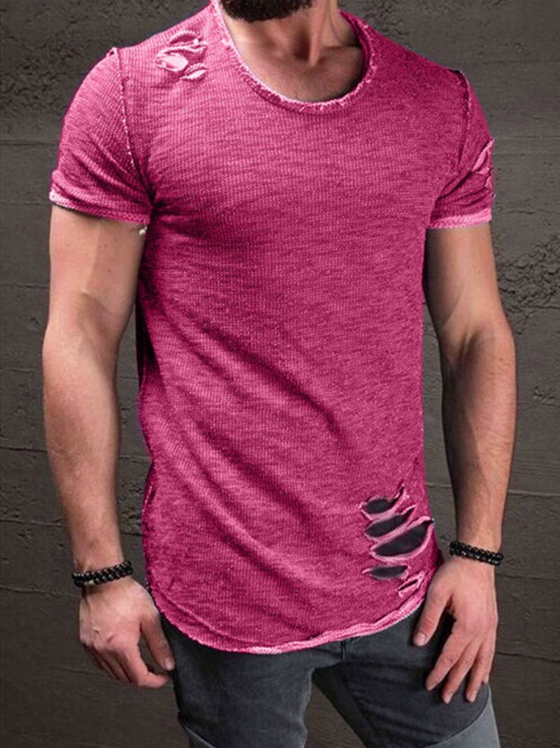 Camisetas Masculinas Casuais Com Gola Joia E Mangas Curtas