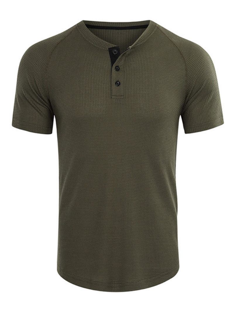 Camisetas Masculinas Casuais Com Gola Joia E Mangas Curtas Grandes - Verde Hunter