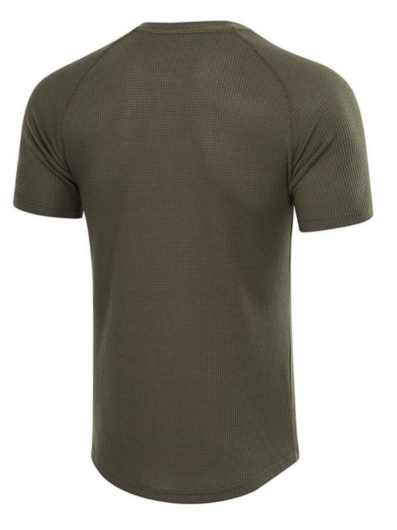 Camisetas Masculinas Casuais Com Gola Joia E Mangas Curtas Grandes - Verde Hunter