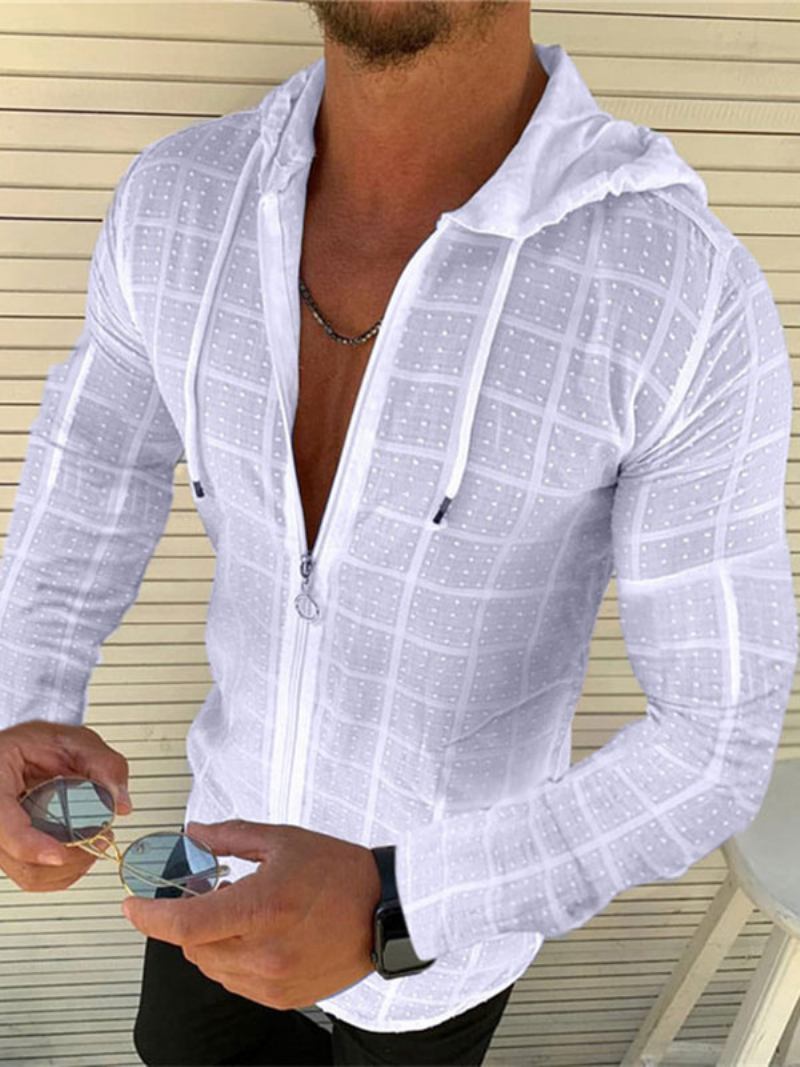 Camisetas Masculinas Chiques Com Capuz E Mangas Compridas