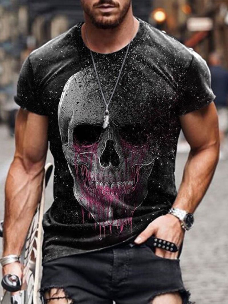 Camisetas Masculinas Chiques Com Gola Joia E Mangas Curtas Estampadas