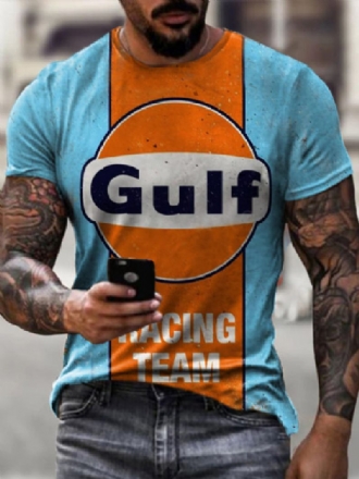 Camisetas Masculinas Clássicas Com Gola Joia E Mangas Curtas Estampadas