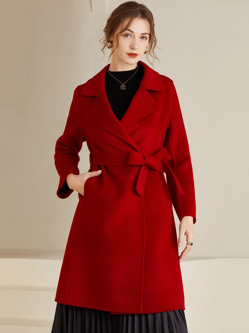 Casaco Feminino 100% Lã Inverno - Vermelho