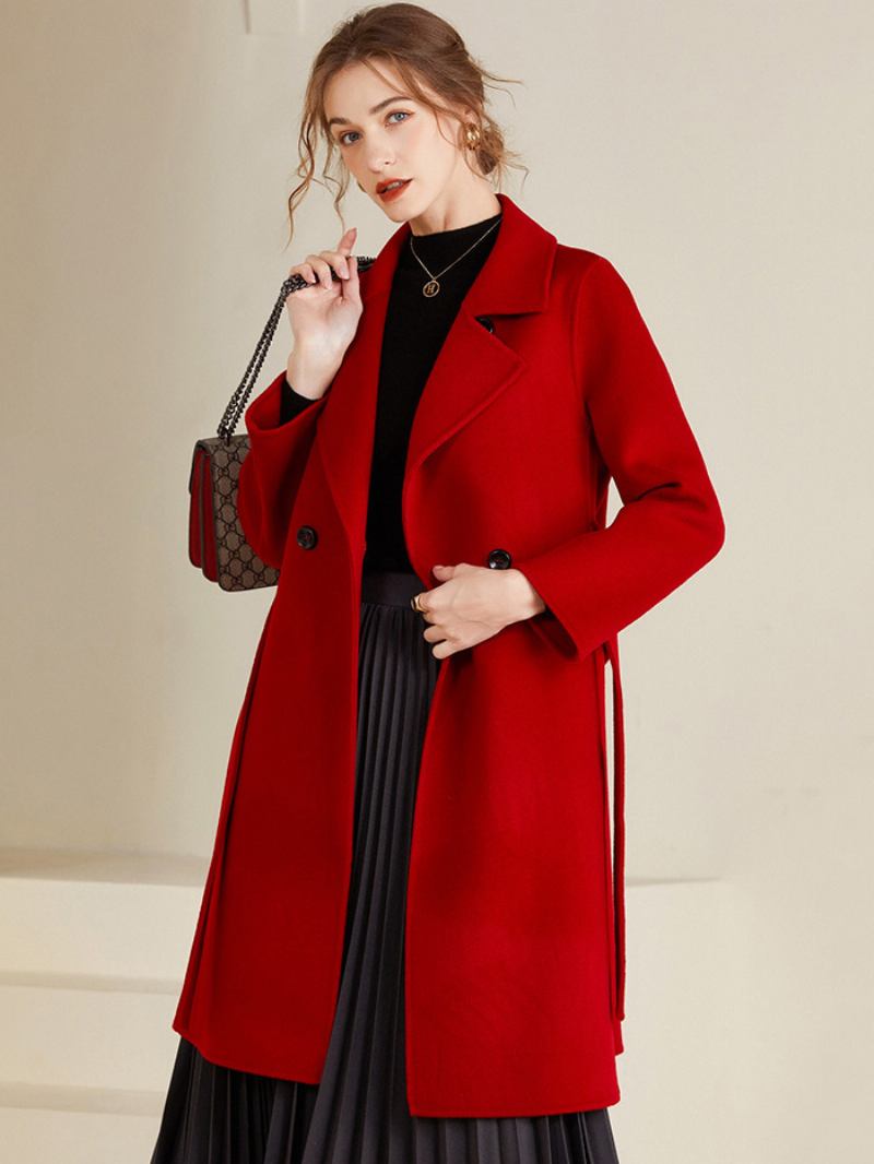 Casaco Feminino 100% Lã Inverno - Vermelho