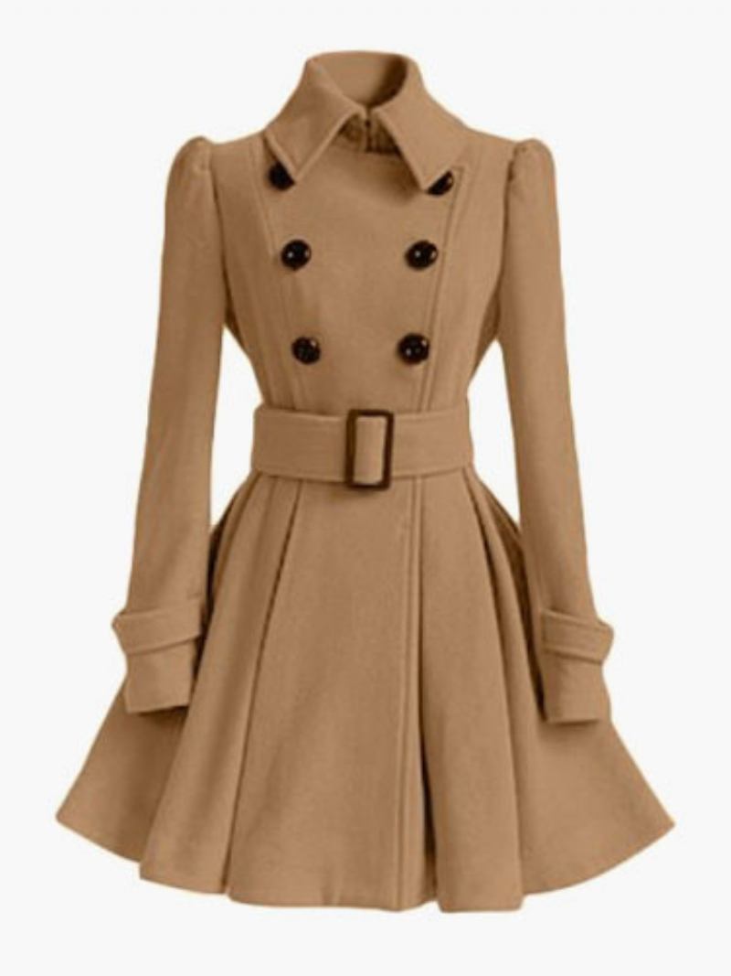 Trench Coat Para Mulheres Wrap Jacket Peacoat Spring Outerwear