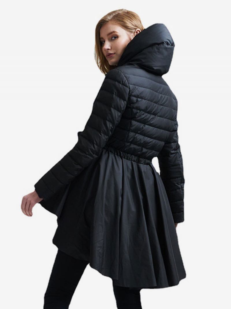 Casaco Penas Para Mulheres Duck Down Winter Warm Outerwear - Preto