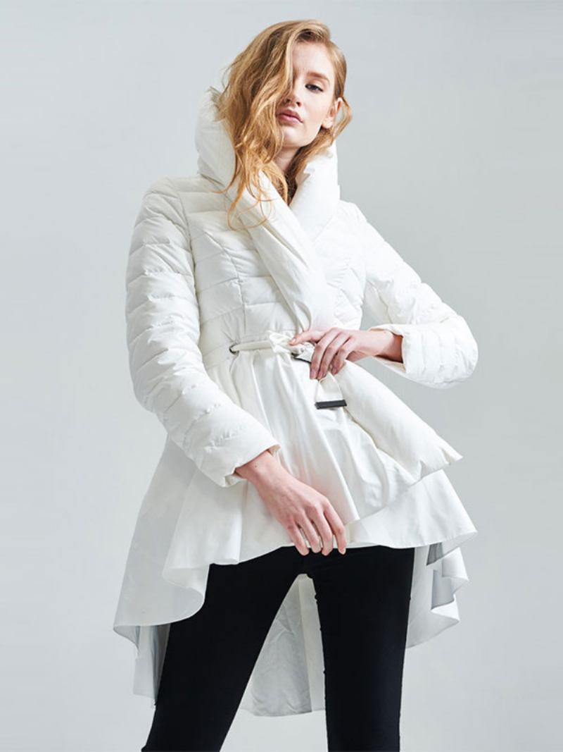 Casaco Penas Para Mulheres Duck Down Winter Warm Outerwear - Branco