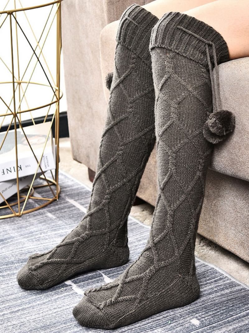 Cinza Alta Qualidade Fofo Malha Inverno Grosso Quente Aconchegante Fuzzy Calcetines Felpa Piso Invierno Meias Femininas - Cinza Profundo