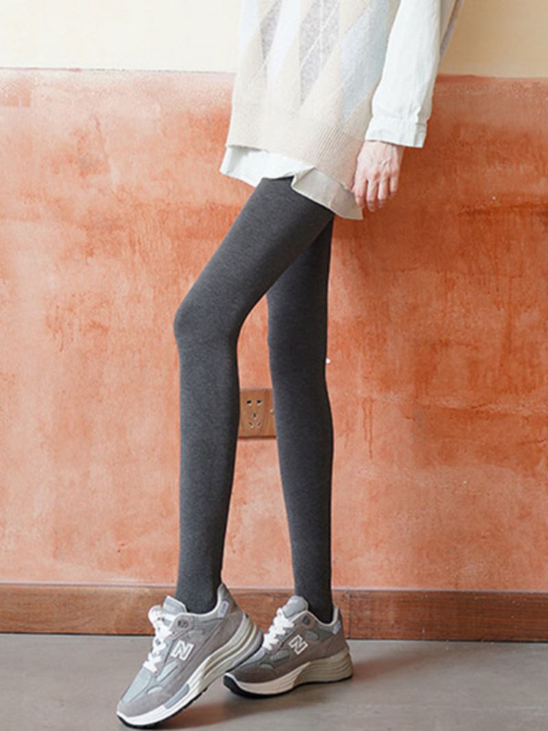 Leggings Para Mulheres Confortáveis Meias Nylon 550g Quentes Inverno - Cinza Profundo