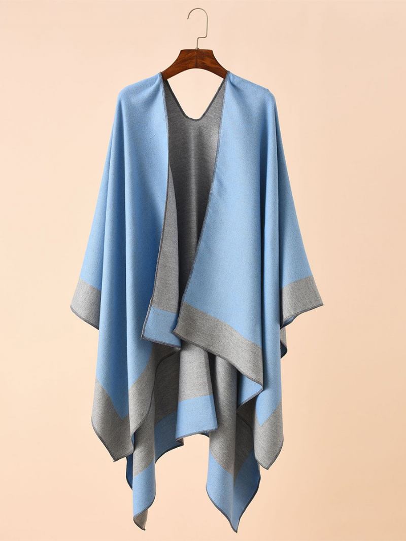 Capa Casual Feminina Color Block Poncho Daily