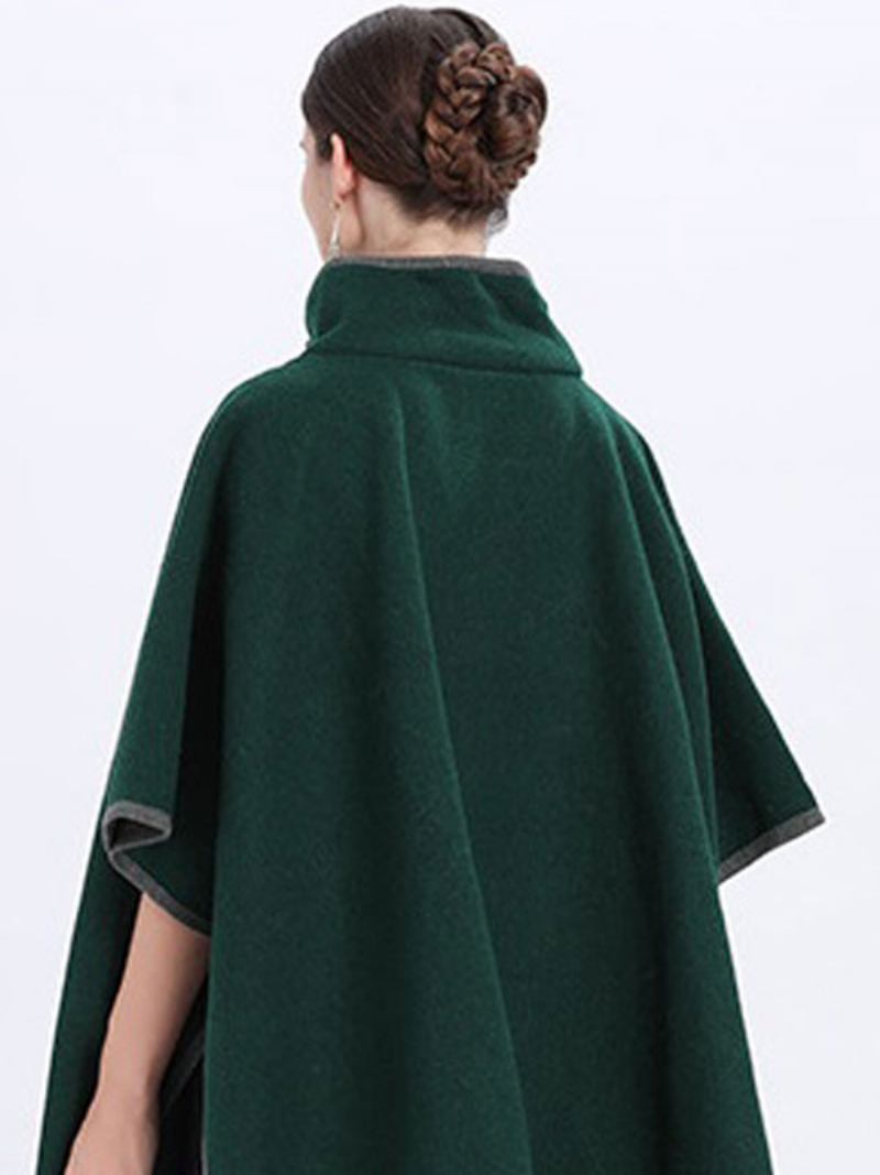 Casaco Poncho Feminino Capa Oversized Primavera Outerwear - Verde Escuro