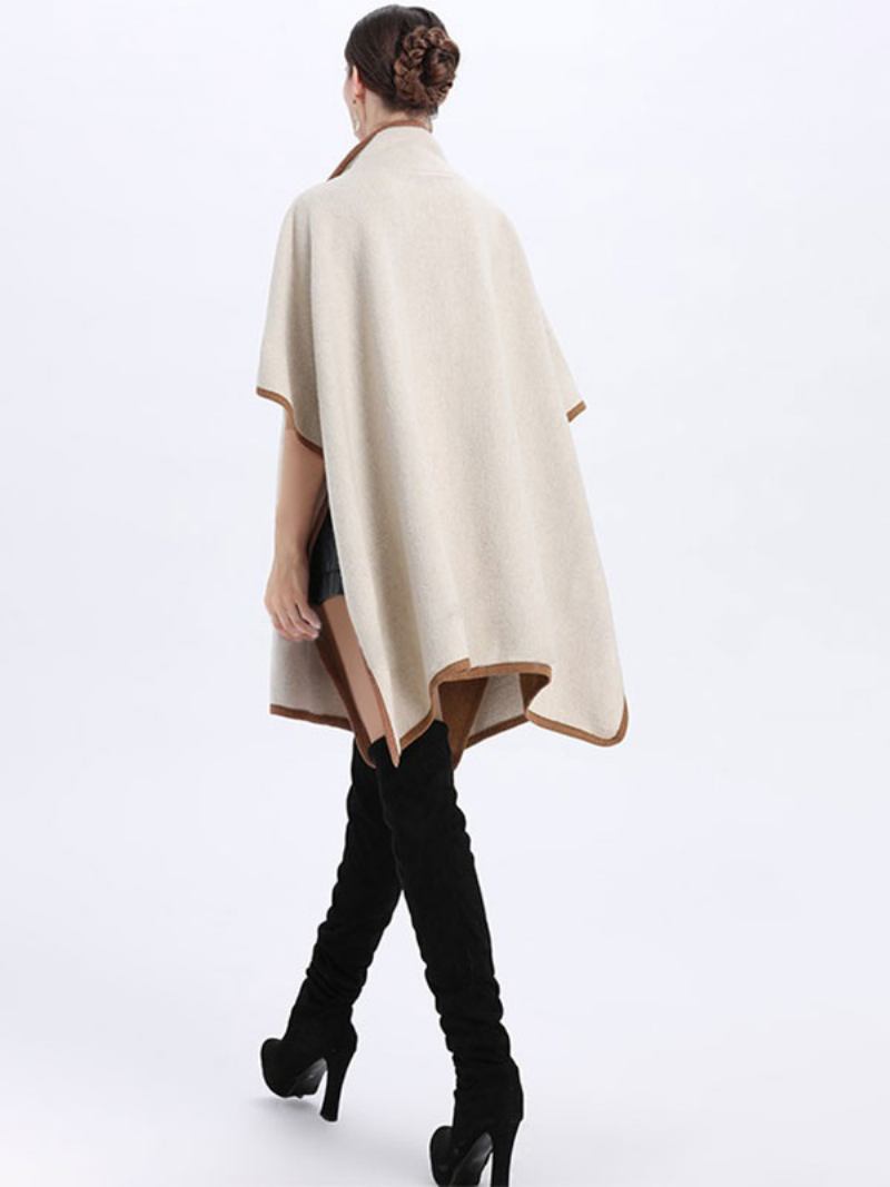 Casaco Poncho Feminino Capa Oversized Primavera Outerwear - Bege