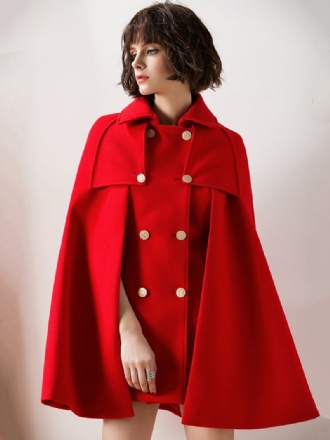 Feminino Vermelho Poncho Oversized Capa Casaco Inverno Outerwear