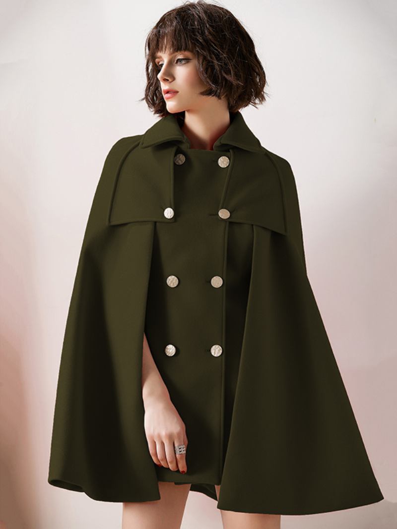 Feminino Vermelho Poncho Oversized Capa Casaco Inverno Outerwear - Verde Hunter