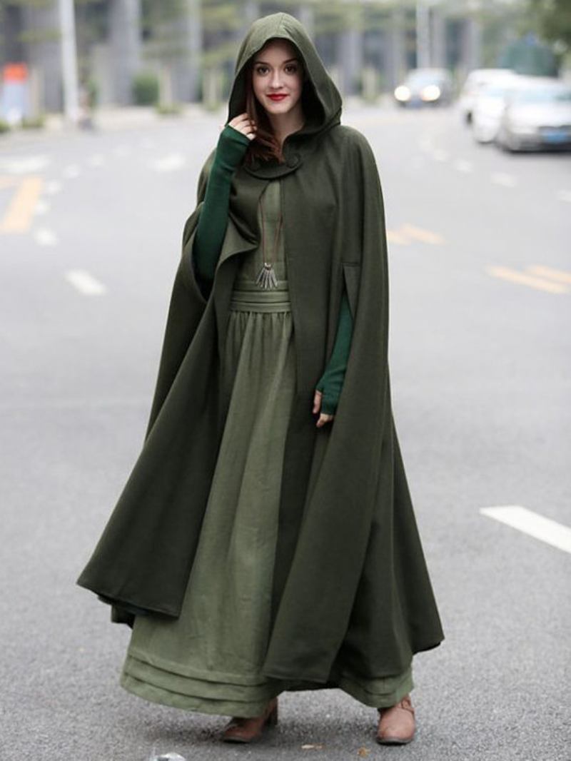 Poncho Feminino Com Capuz Hunter Verde Capa Grande