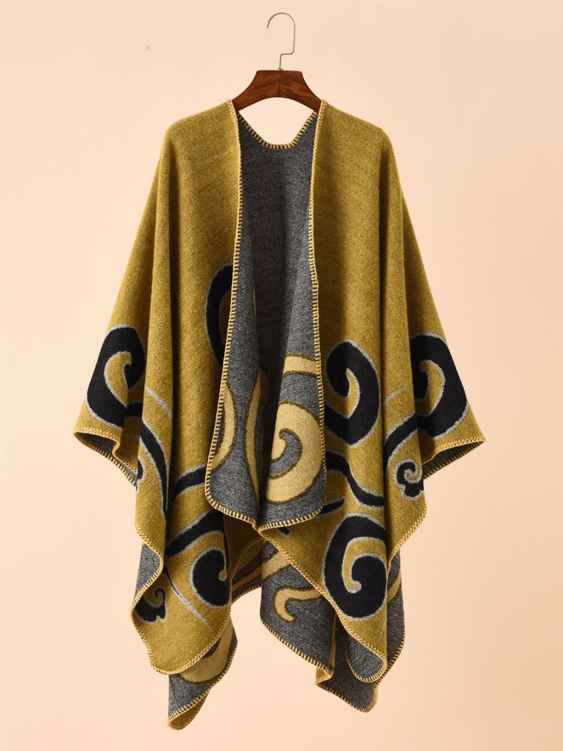 Poncho Feminino Estampado Diário Casual Chique Capa