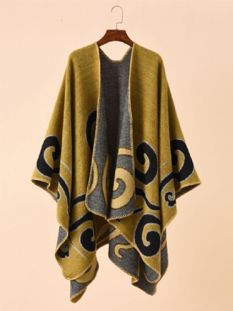 Poncho Feminino Estampado Diário Casual Chique Capa