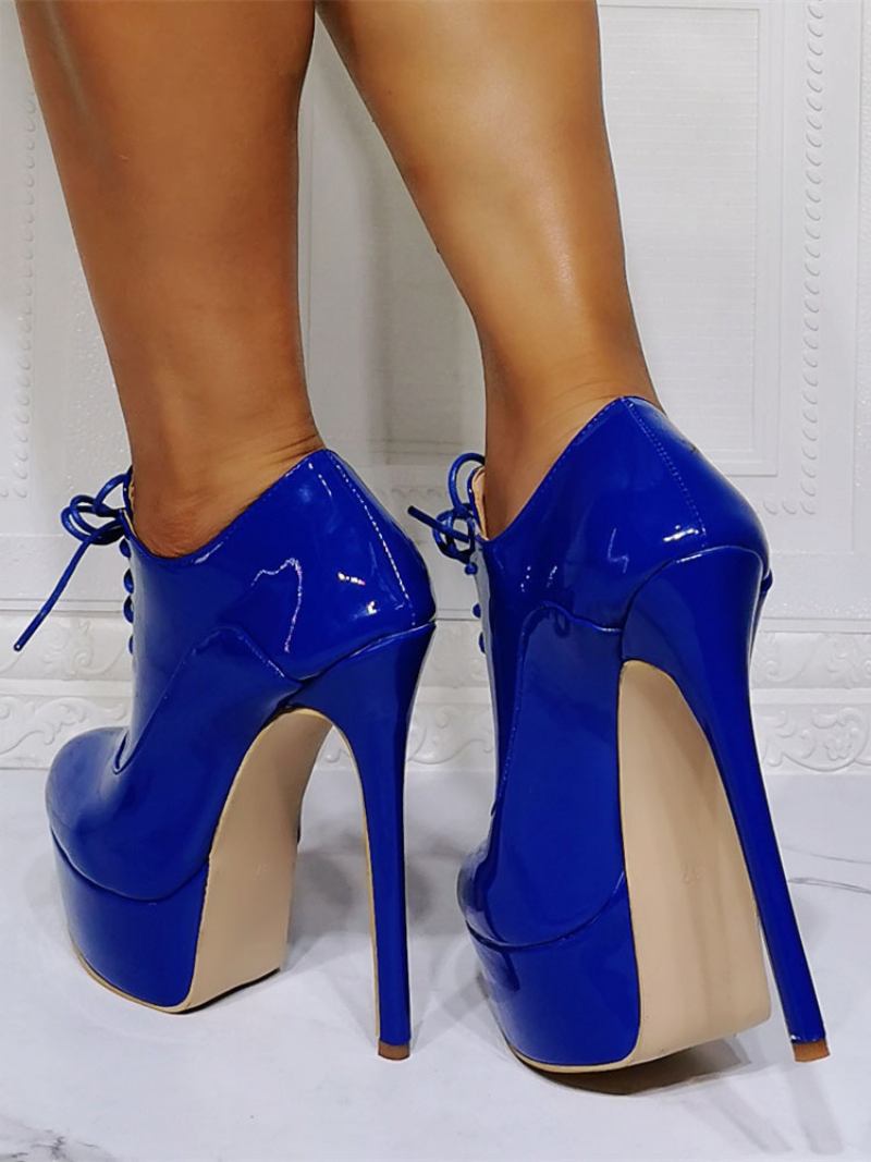 Botas Femininas Com Plataforma E Salto Agulha - Azul