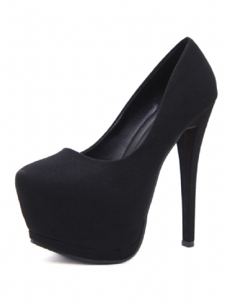 Feminino Preto Sexy Salto Alto Micro Camurça Amêndoa Toe Sapatos Agulha