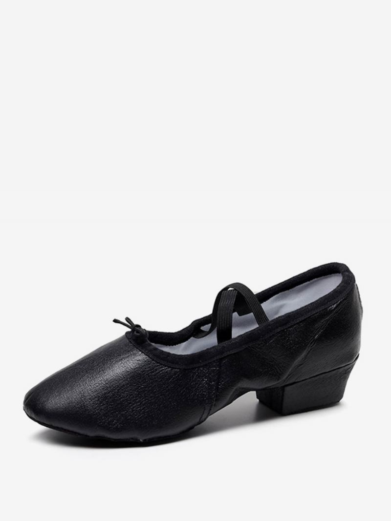 Sapatos Dança Balé Feminino Vermelho Fechado Toe - Preto