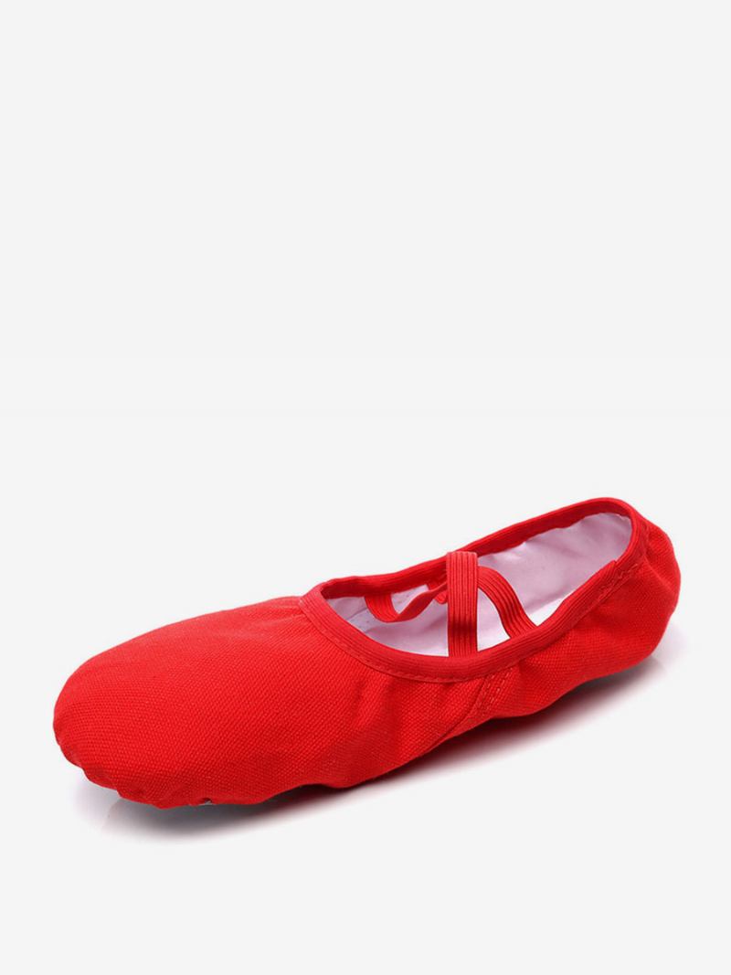 Sapatos Dança Balé Feminino Vermelhos Dedo Fechado - Vermelho