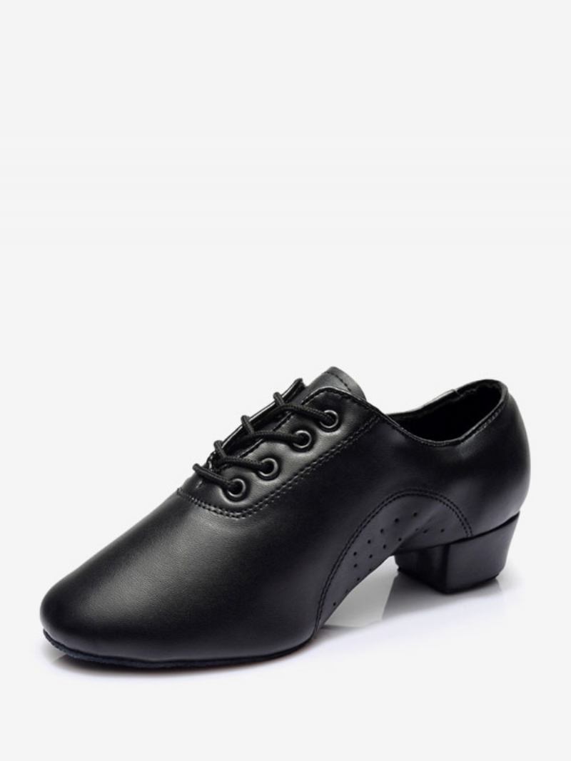 Sapatos Dança Latina Femininos Couro Pu Preto Fechado