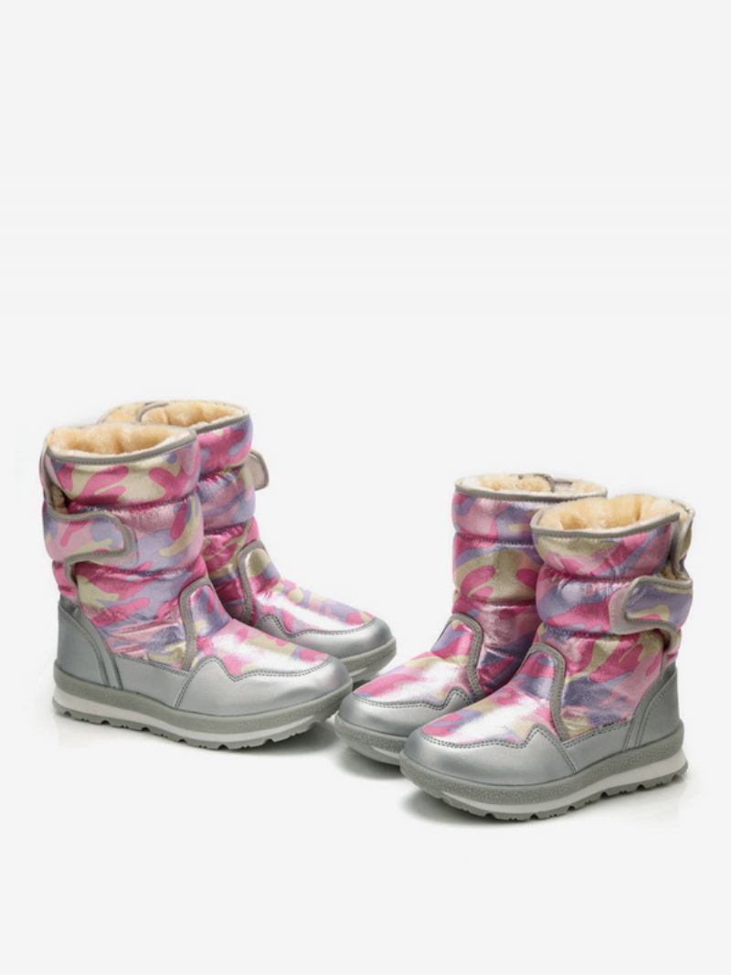 Botas Inverno Unissex Para Crianças Neve Quentes Com Bico Redondo