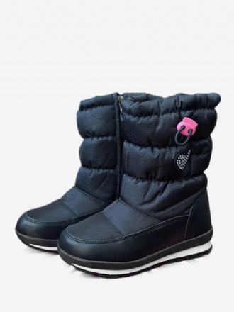 Botas Neve Infantis Unissex Bico Redondo Forro Pelúcia Curto Com Cordão Inverno