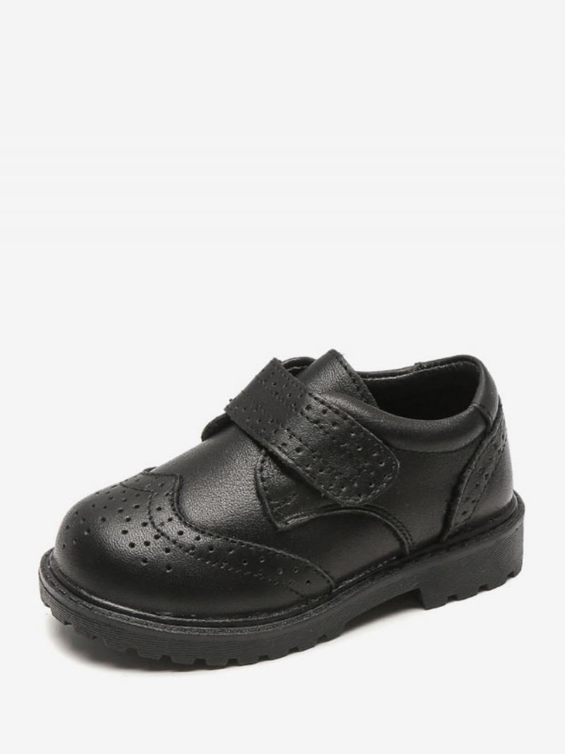 Mocassins Brogue Masculinos Bico Redondo Couro Sintético Preto Sapatos Festa