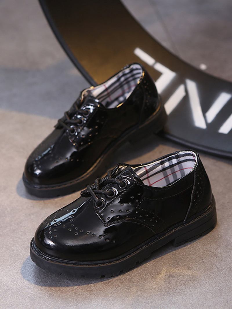 Sapatos Femininos Em Bloco Cores Bonitas Com Cordões - Preto