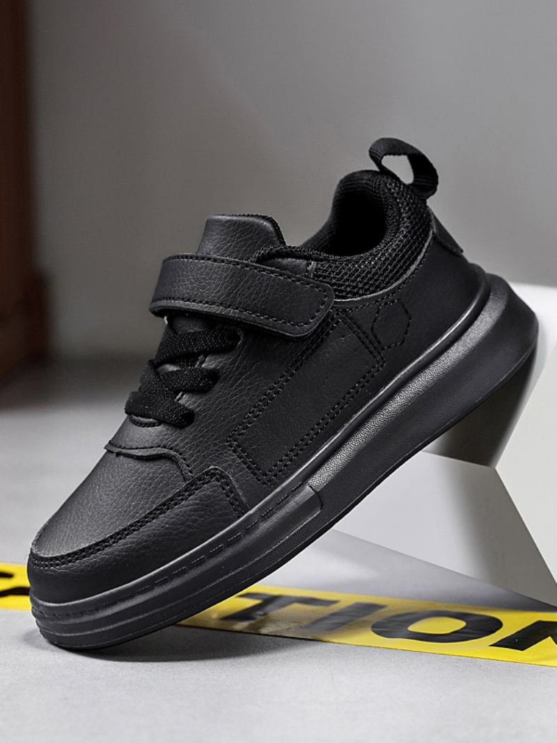 Sapatos Para Crianças Personagens Desenhos Animados Populares Estampam Couro Pu - Preto