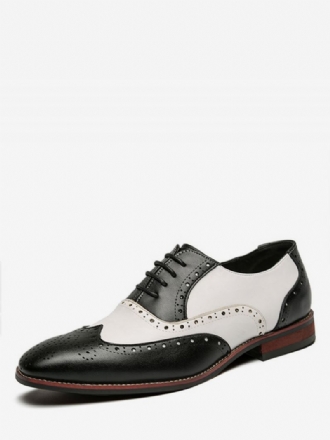 Oxfords Sapatos Para Homem Moderno Redondo Toe Cinta Ajustável Couro Do Plutônio Wingtips Brogues