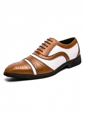 Sapatos Baile Masculinos Em Dois Tons Marrons Brogue Oxfords Com Vestido Noiva