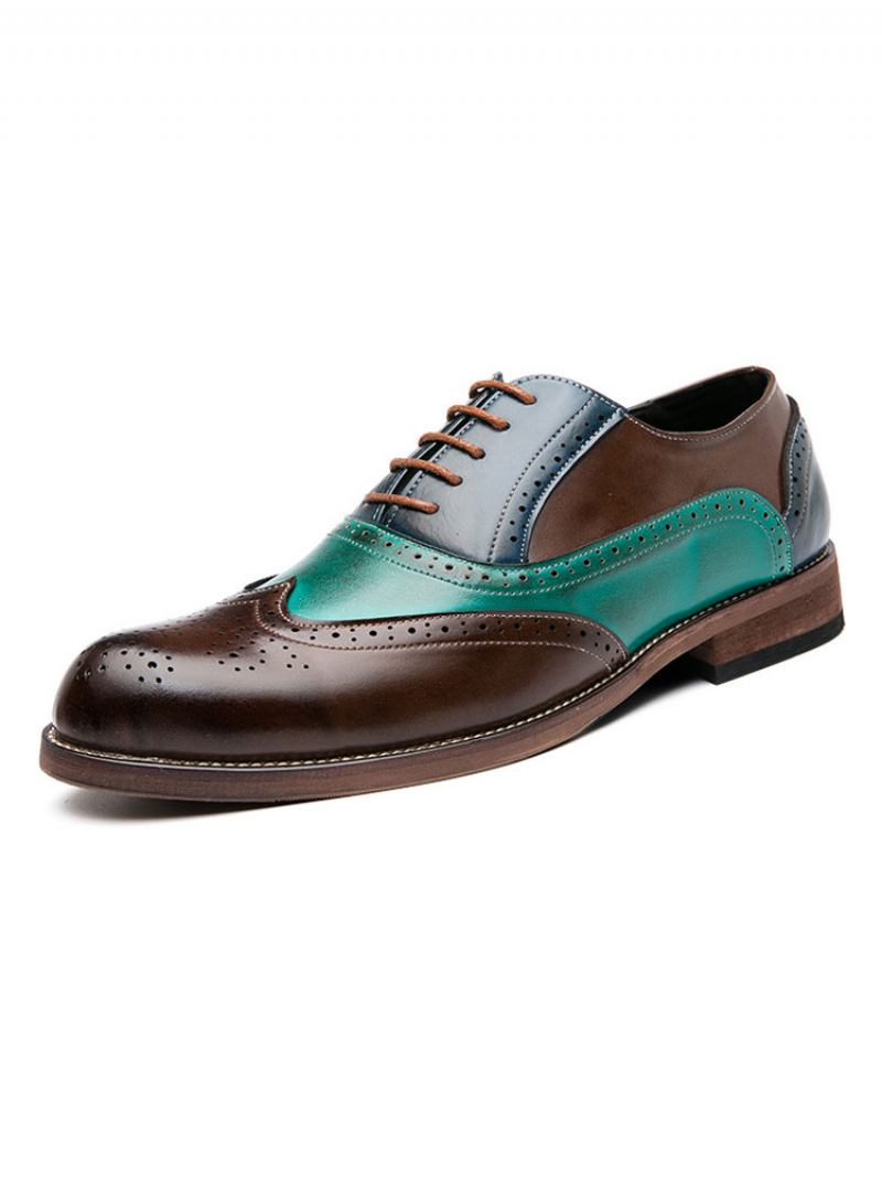 Sapatos Masculinos Wingtip Oxford Para Baile Casamento -  Azul