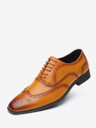 Sapatos Oxford Masculinos Qualidade Bico Fino Com Cadarço E Noivo